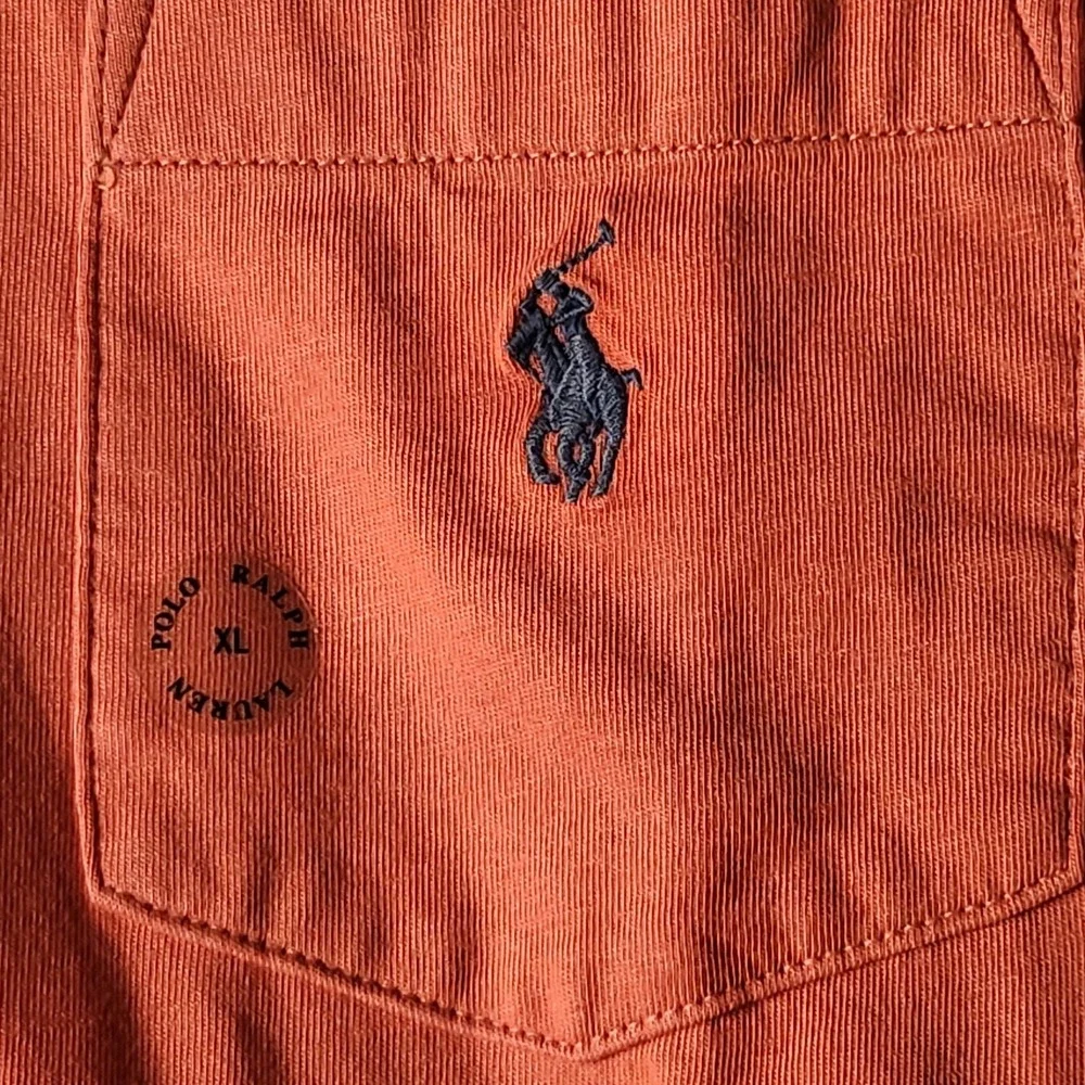 Polo Ralph Lauren Polo Shirt Mens XL Red Orange Classic Fit Pocket Short Sleeve